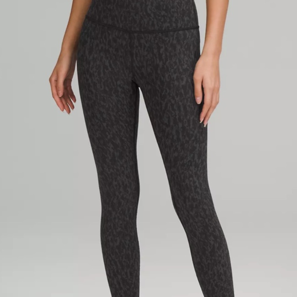 Lululemon Align Crop Formation Camo Deep Coal Leggings